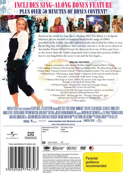Mamma Mia The Movie DVD