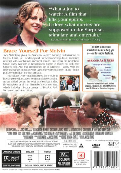 As Good As It Gets DVD