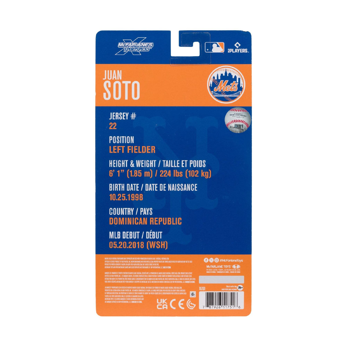 MLB - Juan Soto (New York Mets) 6″ Articulated Figure