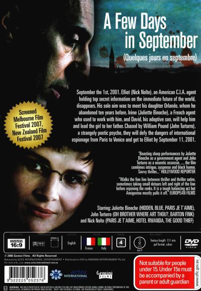 A Few Days In September DVD