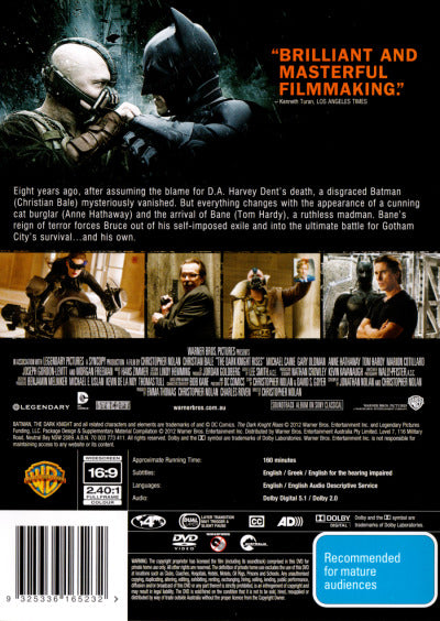 The Dark Knight Rises DVD