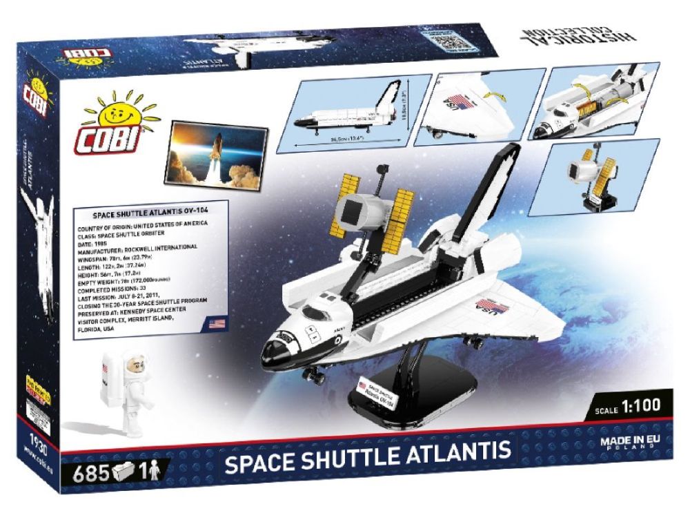 Cobi - Space Shuttle Atlantis Model (685 Piece Kit)