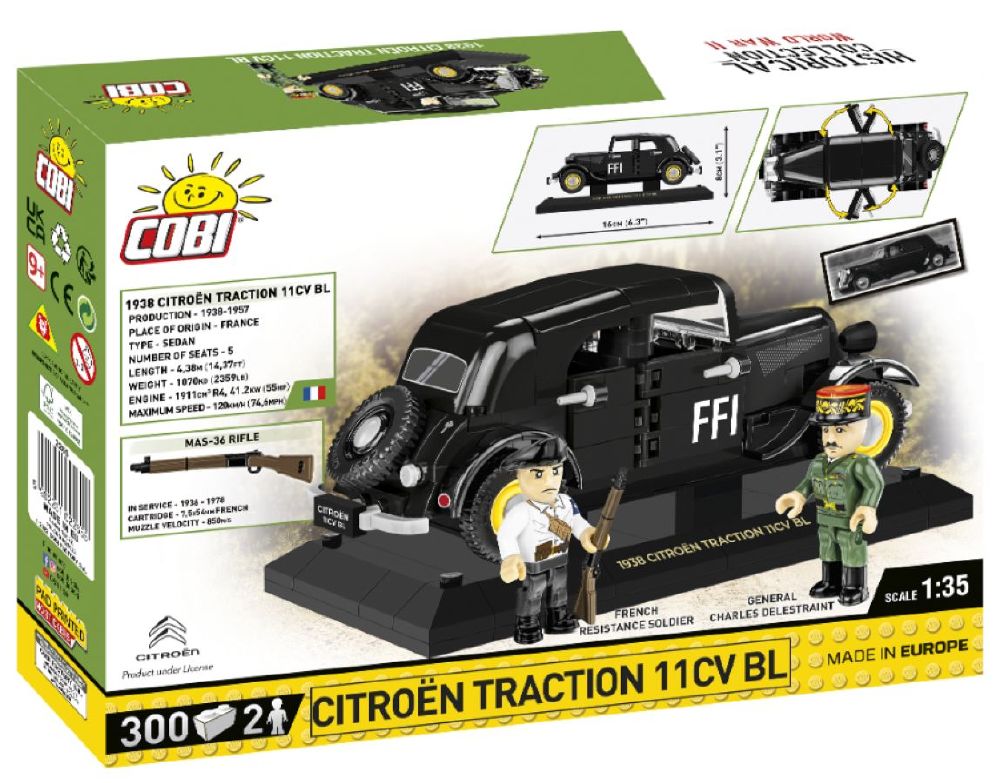 World War 2 - 1938 Citroen Traction 11C Construction Brick Set (298 Pieces)