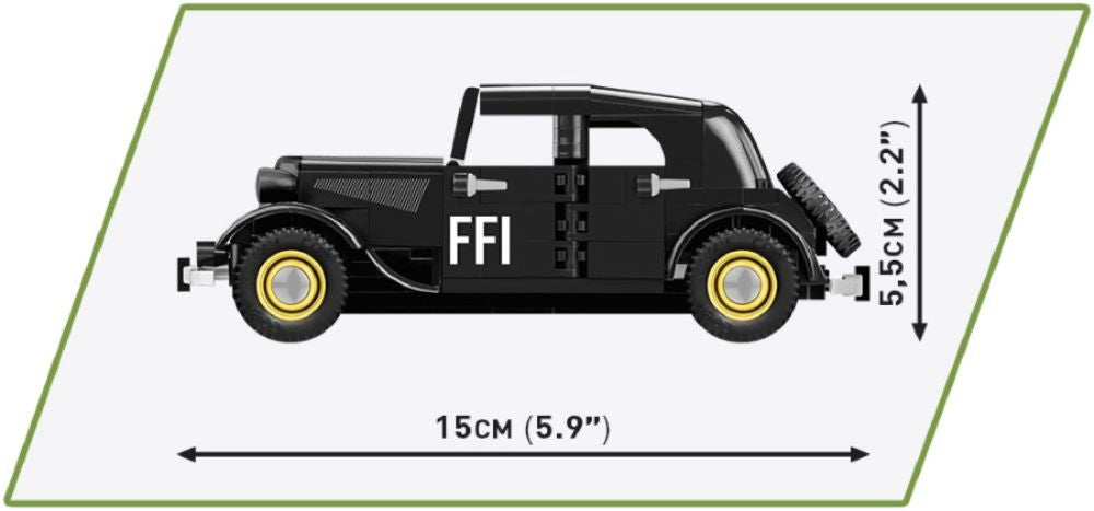 World War 2 - 1938 Citroen Traction 11C Construction Brick Set (236 Pieces)