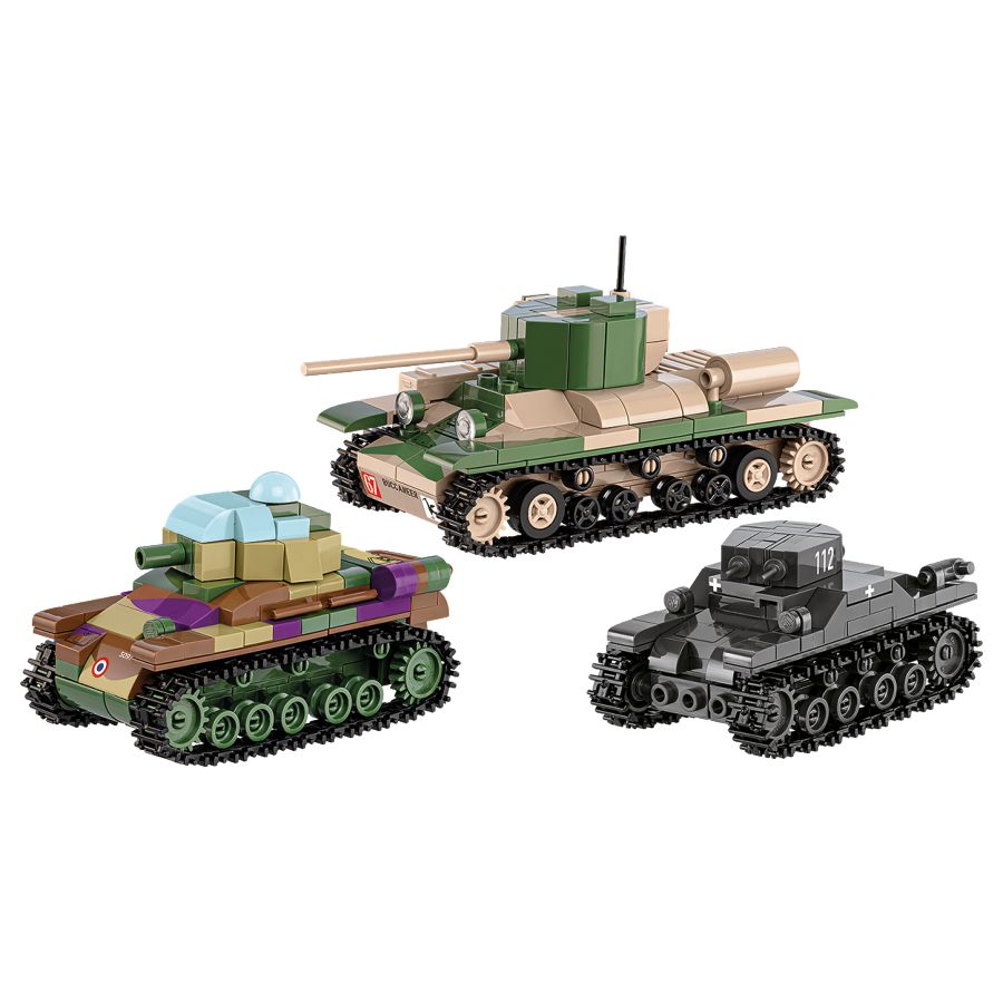 World War 2 - Renault, Valentine, Panze Construction Brick Set (595 Pieces)