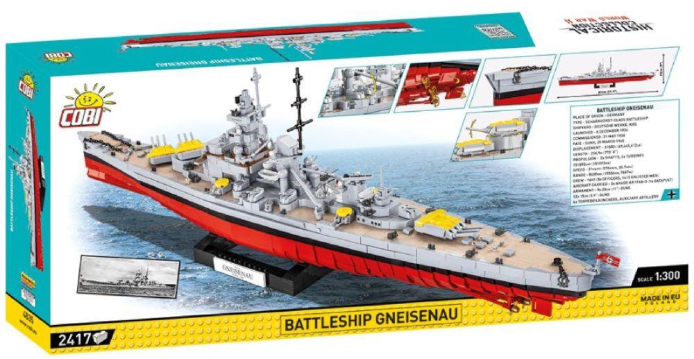 World War 2 - Battleship Gneisenau Construction Brick Set (2417 Pieces)
