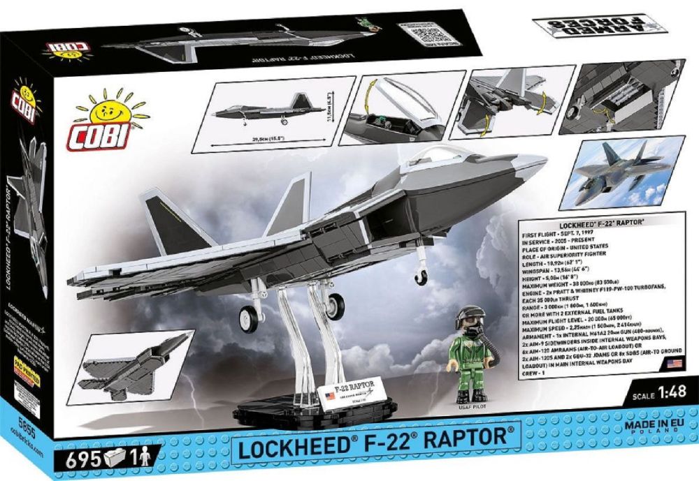 Armed Forces - Lockheed F-22 Raptor (695 Piece Kit)