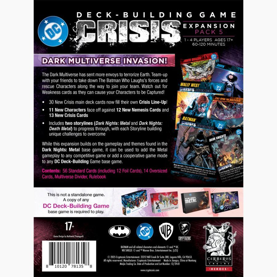 DC - Crisis Expansion Pack 5 Death Metal Deck-Building Game