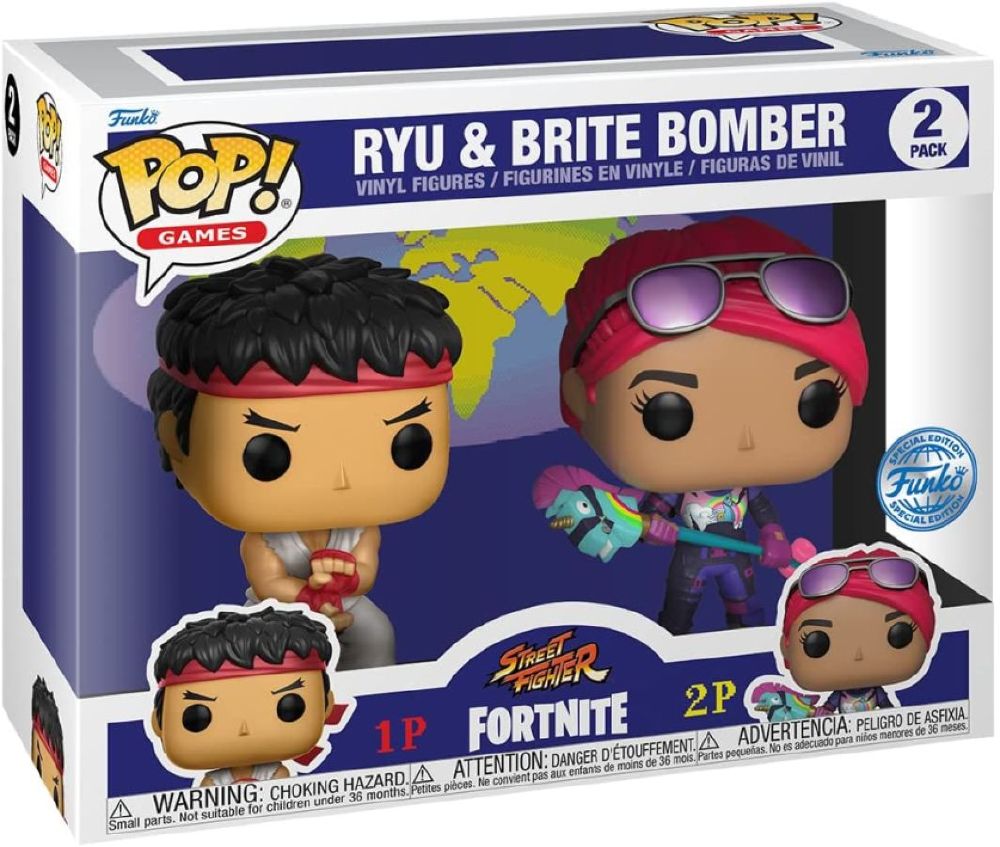 Street Fighter x Fortnite - Ryu And Brite Bomber 2-Pack (Pop! Vinyl)