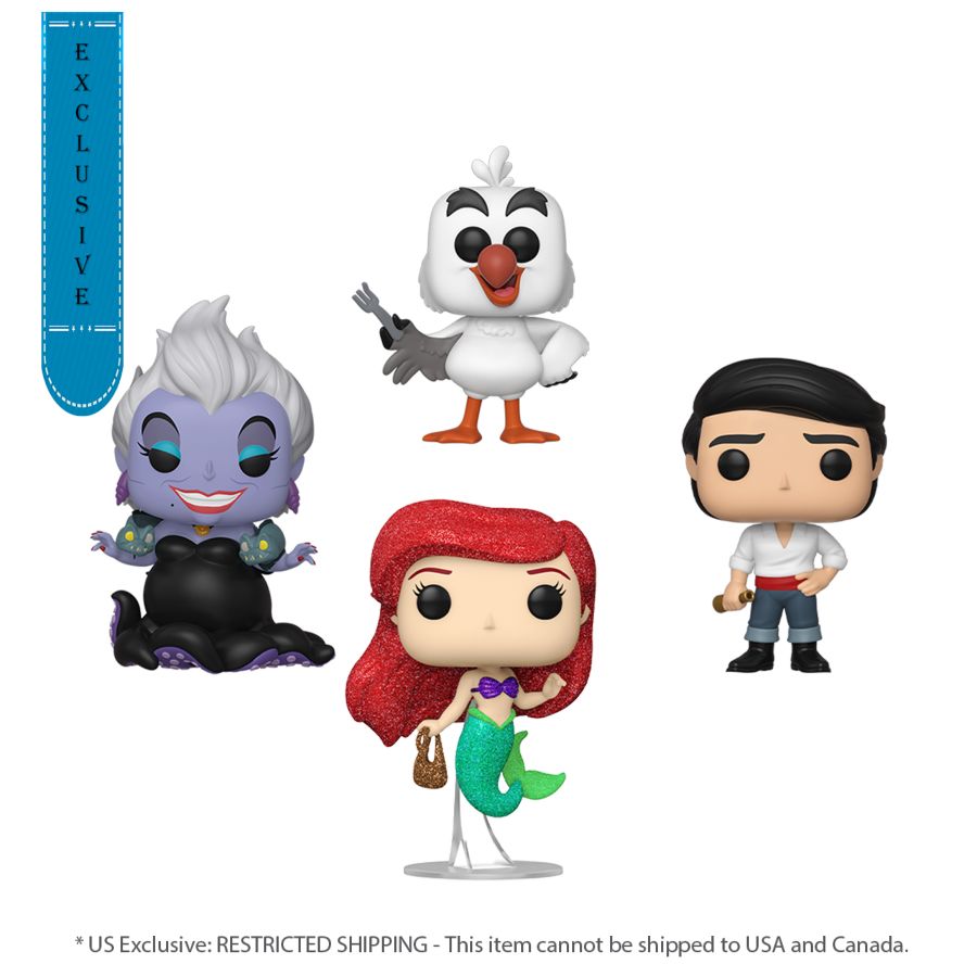 Little Mermaid (1989) - Ariel Prince Eric Scuttle And Ursula 4-Pack (Pop! Vinyl)