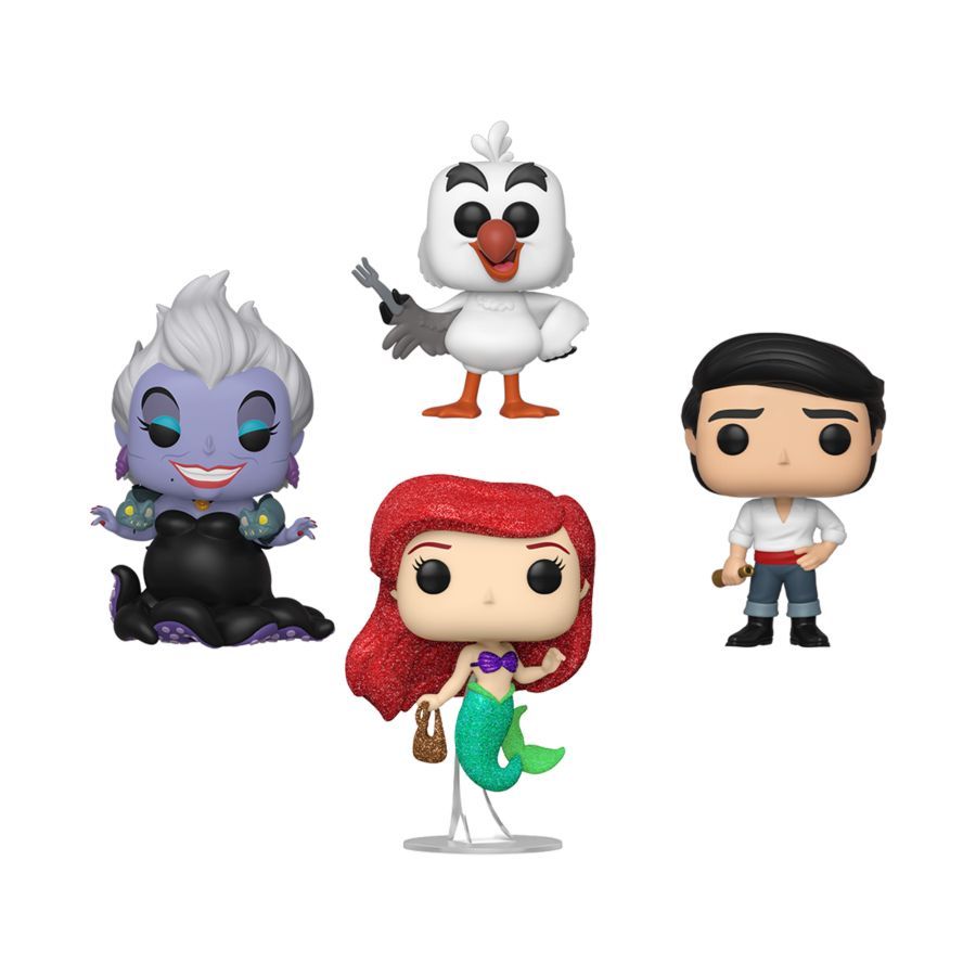 Little Mermaid (1989) - Ariel Prince Eric Scuttle And Ursula 4-Pack (Pop! Vinyl)