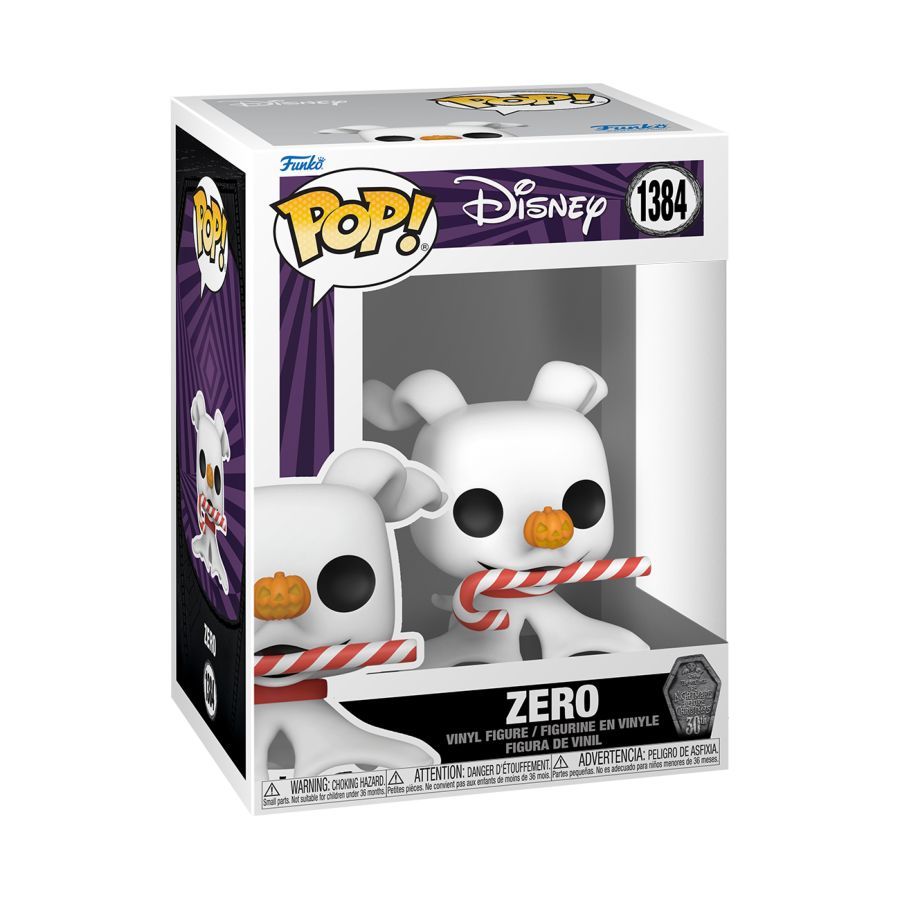 The Nightmare Before Christmas 30th Anniversary – Zero w/Candy Cane (Pop! Vinyl)