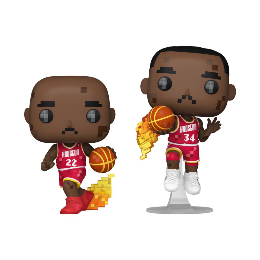 NBA JAM: Rockets – Clyde Drexler & Hakeem Olajuwon 8-Bit Pop! Vinyl 2 Pack (Pop! Vinyl)