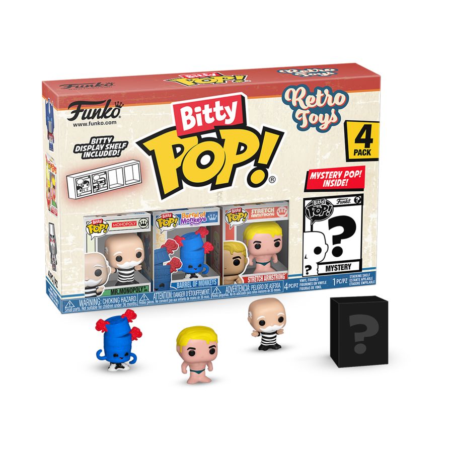Retro Toys - Mr. Monopoly Bitty 4-Pack (Pop! Vinyl)