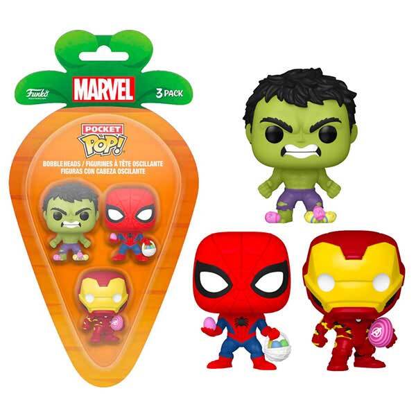 Marvel - Spidie/Hulk/IronMan Carrot Pocket Pop! 3-Pack (Pop! Vinyl)