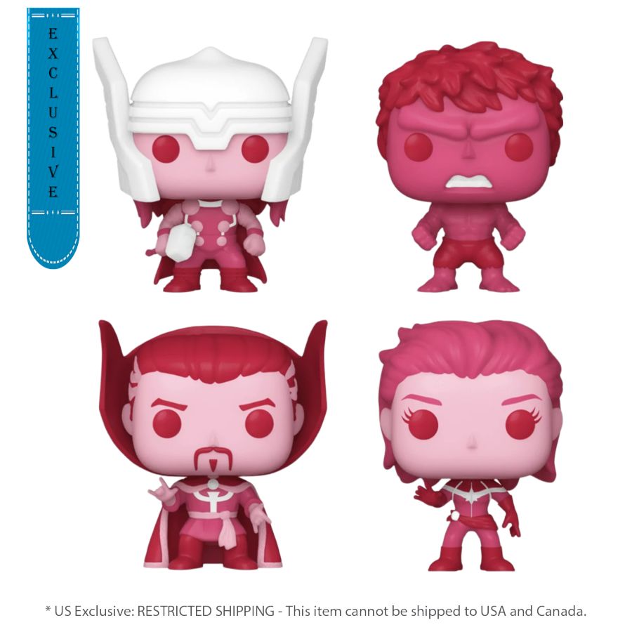 Marvel Comics: Valentines 2024 - Pink Pocket Pop 4-Pack Heart Box (Pop! Vinyl)