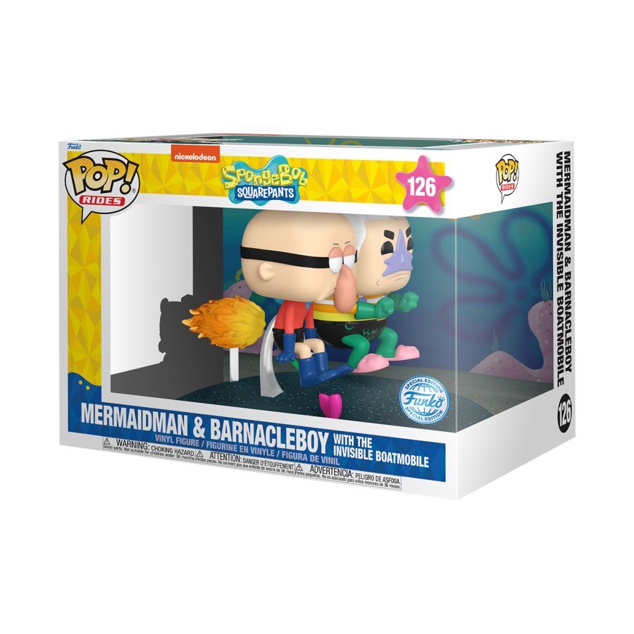 Spongebob Squarepants – Mermaidman & Barnacleboy with Invisible Boat (Pop! Ride)