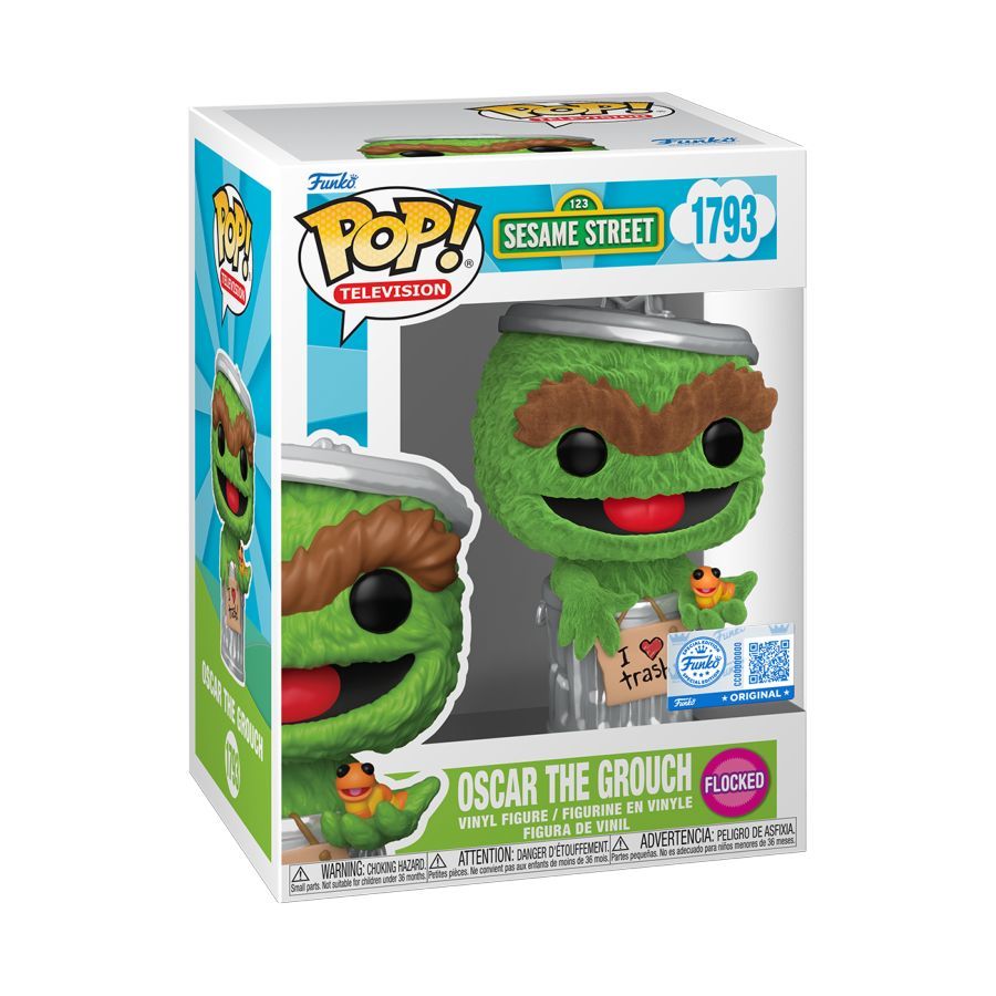 Sesame Street – Oscar the Grouch Flocked (Pop! Vinyl)