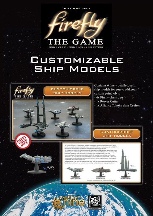 Firefly - The Game Customisable Ship Models (Board Game)