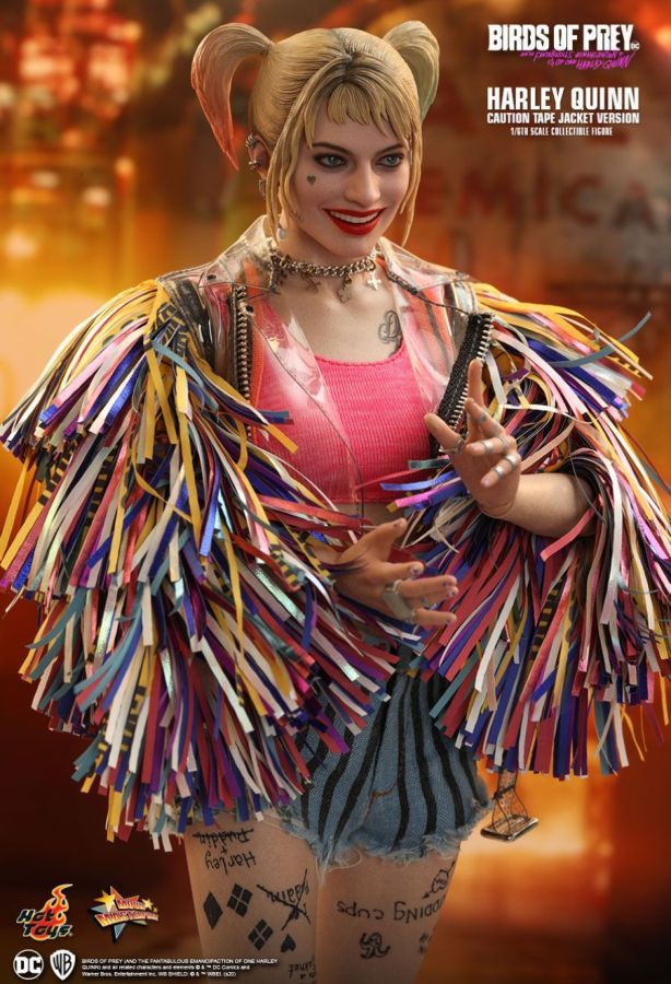 Birds of Prey - Harley Quinn Caution Tape Jacket 1:6 Scale Collectable Action Figure