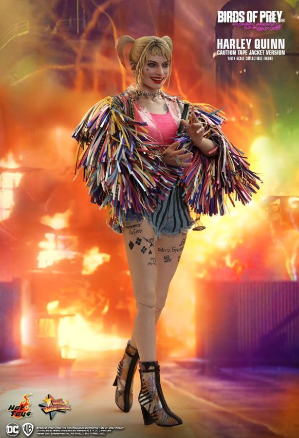 Birds of Prey - Harley Quinn Caution Tape Jacket 1:6 Scale Collectable Action Figure