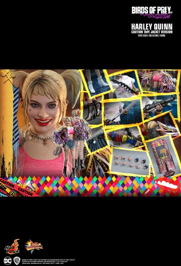 Birds of Prey - Harley Quinn Caution Tape Jacket 1:6 Scale Collectable Action Figure