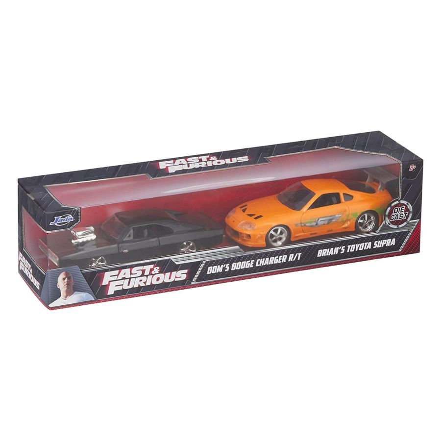 Fast And Furious - Don's Charger And Brian's Supra 1:32 Scale Diecast Hollywood Ride Twin Pack (Model Cars)