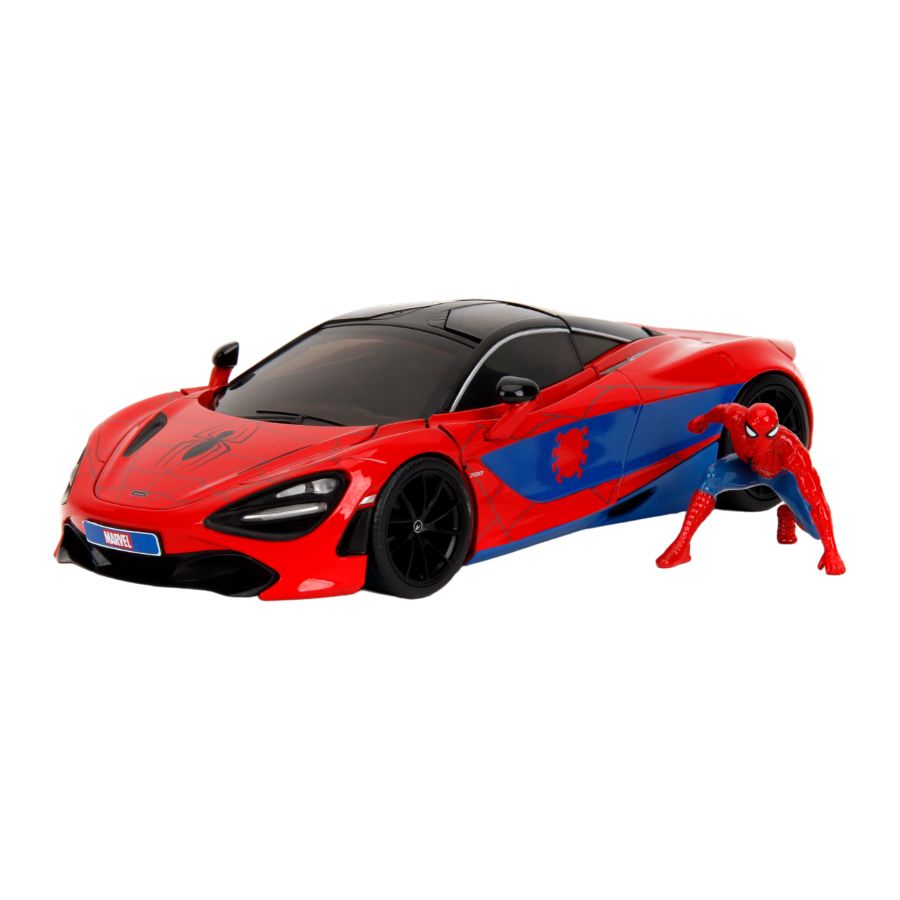 Hollywood Rides - Spider-Man with McLaren 720S 1:24 Scale Diecast Vehicle Set