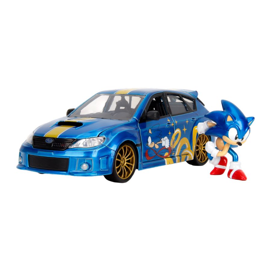 Sonic the Hedgehog - Subaru STI with Sonic Figure 1:24 Scale Diecast Vehicle
