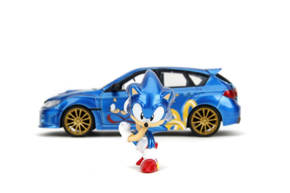 Sonic the Hedgehog - Subaru STI with Sonic Figure 1:24 Scale Diecast Vehicle