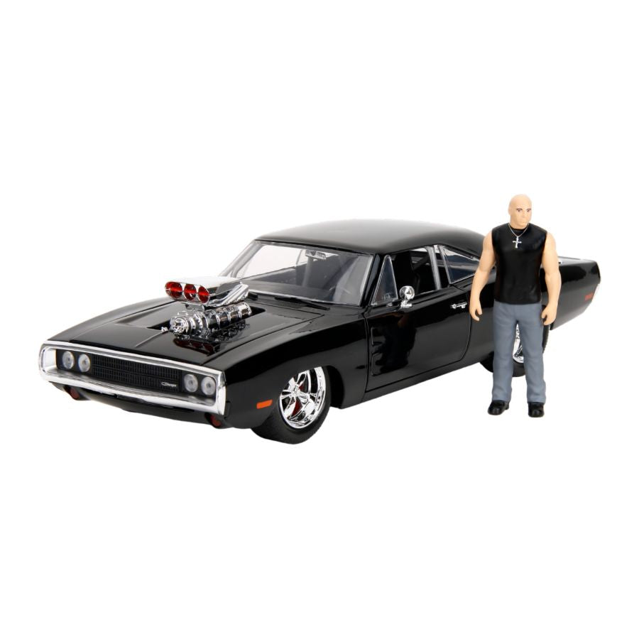 Hollywood Rides - 1970 Dodge Charger With Dom Toretto 1:24 Scale Diecast (Model Car)