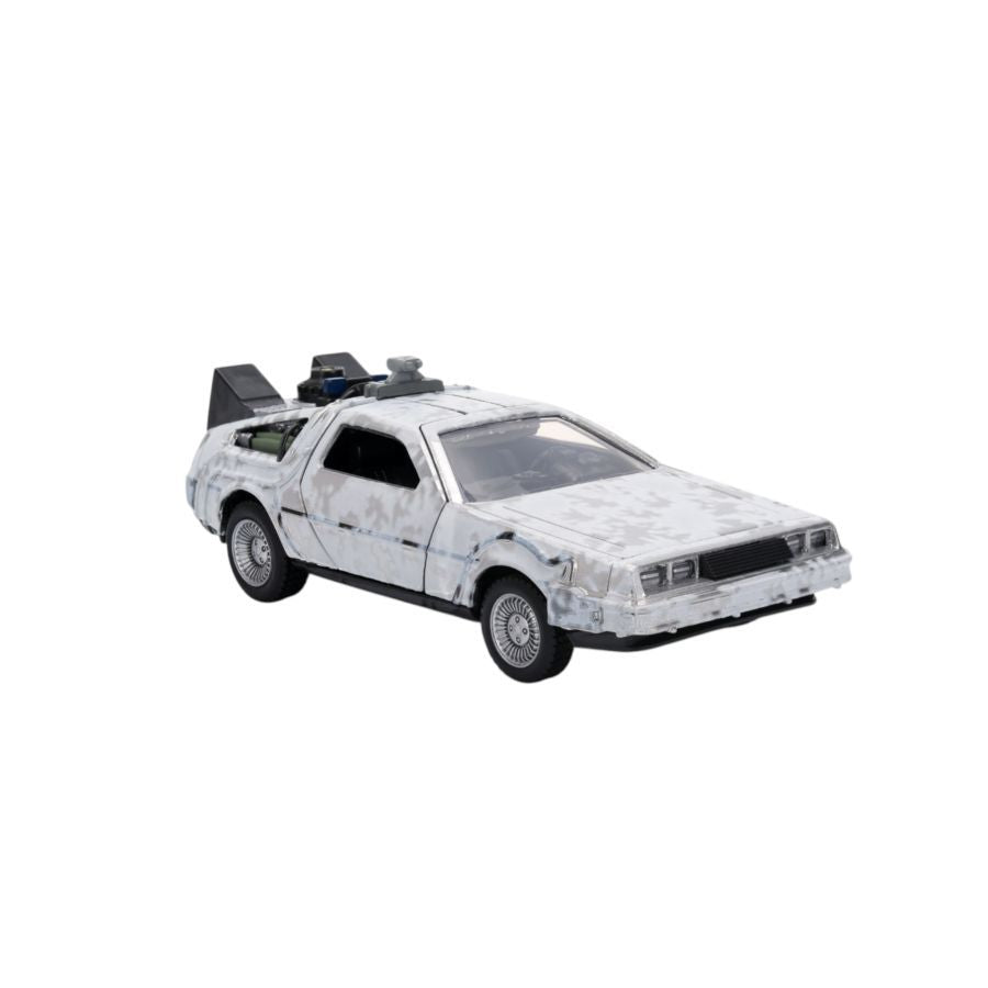 Back to the Future - Delorean (Frosted) 1:32 Scale Vehicle with Truck Box (SDCC Exclusive)