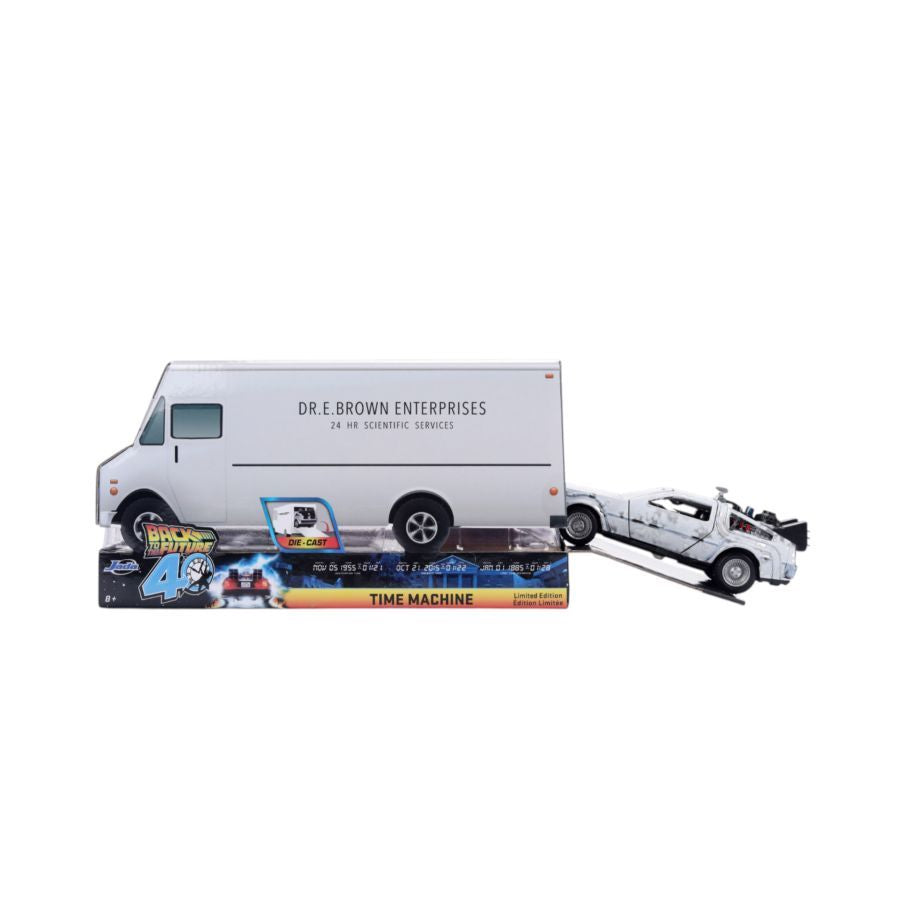 Back to the Future - Delorean (Frosted) 1:32 Scale Vehicle with Truck Box (SDCC Exclusive)