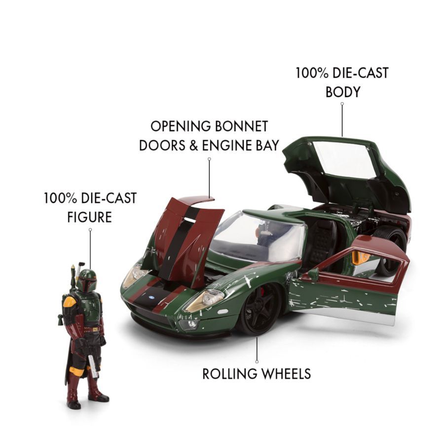 Star Wars - 2005 Ford GT (with Boba Fett) 1:24 Scale Diecast Vehicle