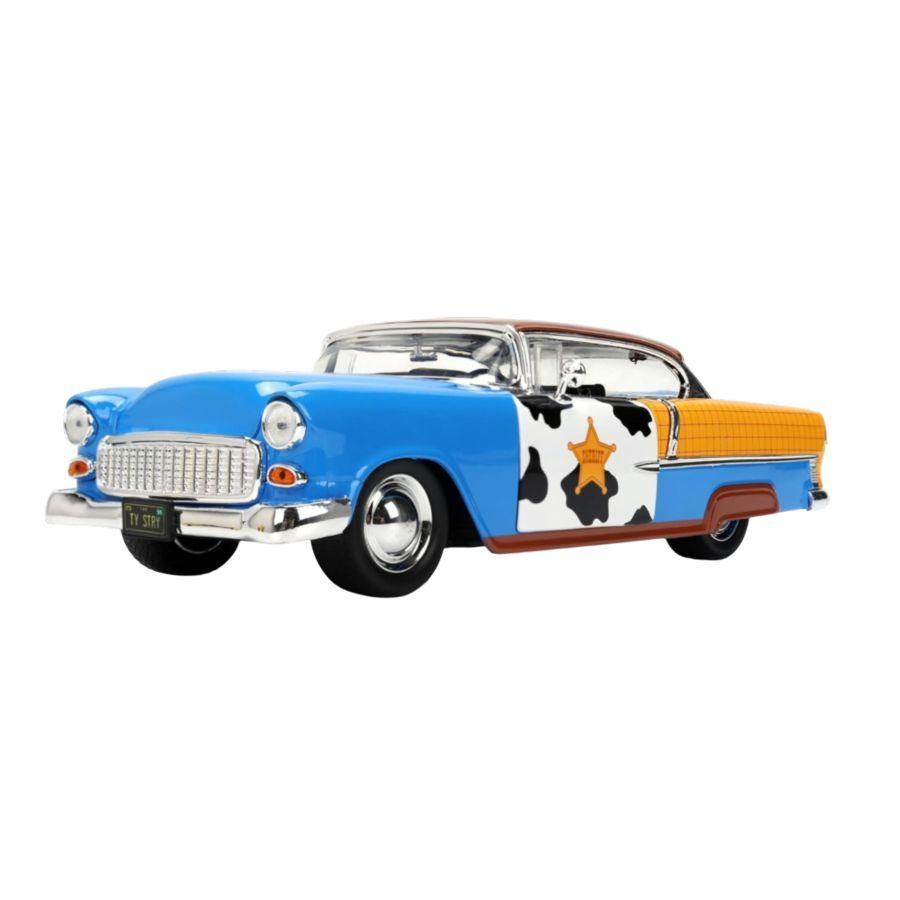Toy Story - 1:24 Woody Figure with 1955 Chevrolet Bel Air (Diecast Vehicle)