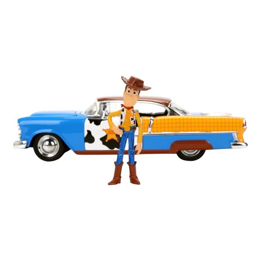 Toy Story - 1:24 Woody Figure with 1955 Chevrolet Bel Air (Diecast Vehicle)