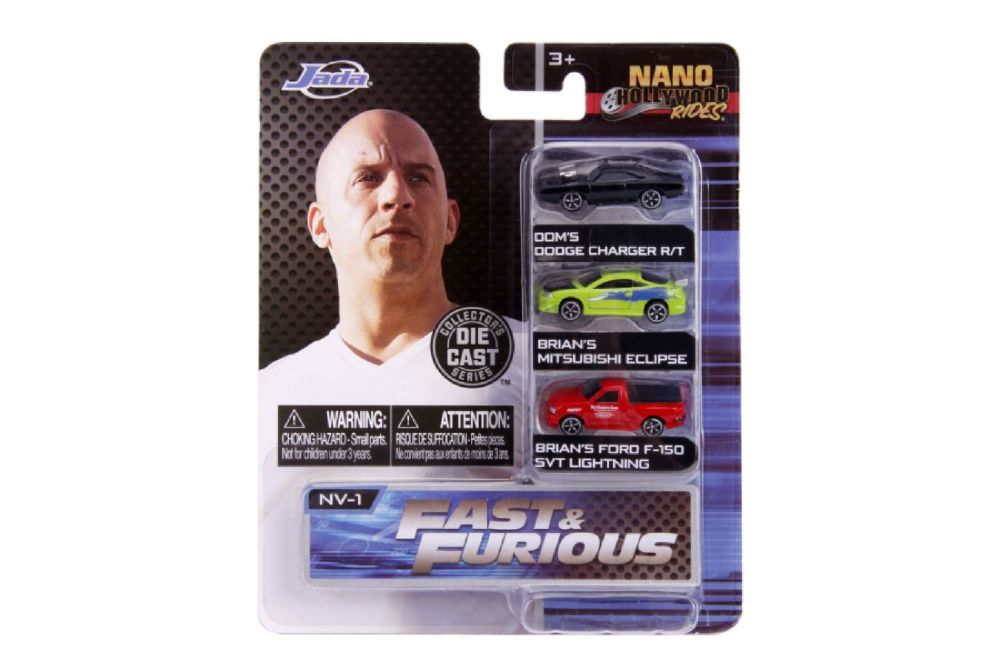 Fast And Furious - Nano Hollywood Rides Vehicle Assortment Display Of 8 (Model Car)