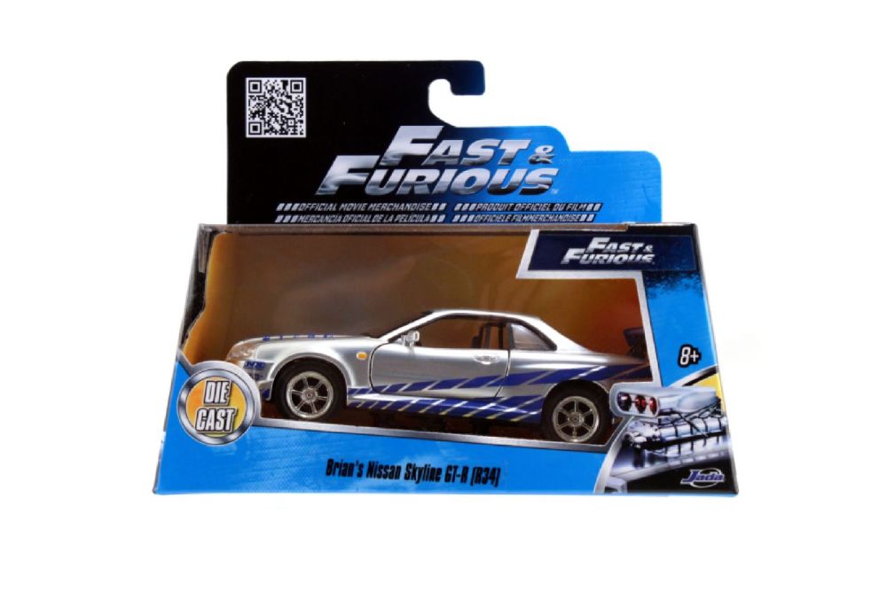 Fast And Furious - 2002 Nissan Skyline GTR R34 Silver Hollywood Ride (Model Car)