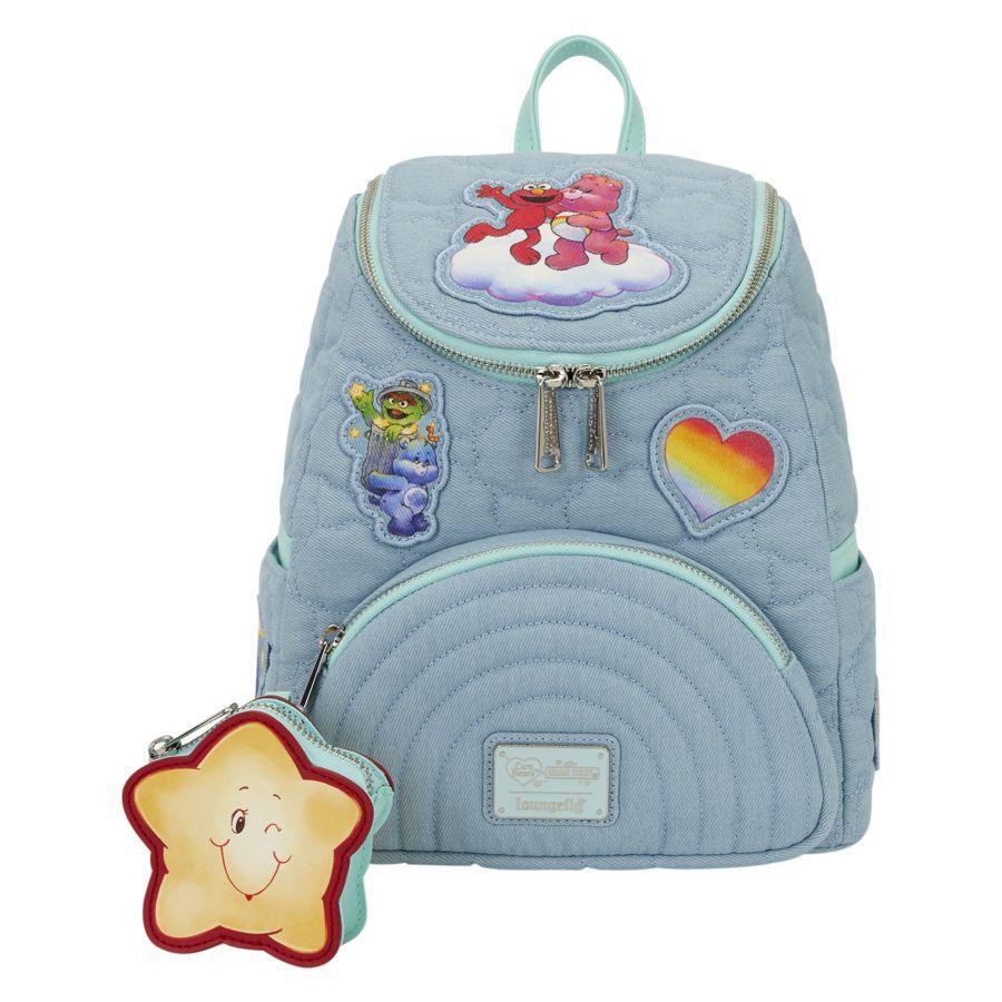 Care Bears - Care Bears x Sesame Street Denim Mini Backpack With Coin Bag (Loungefly Backpack)