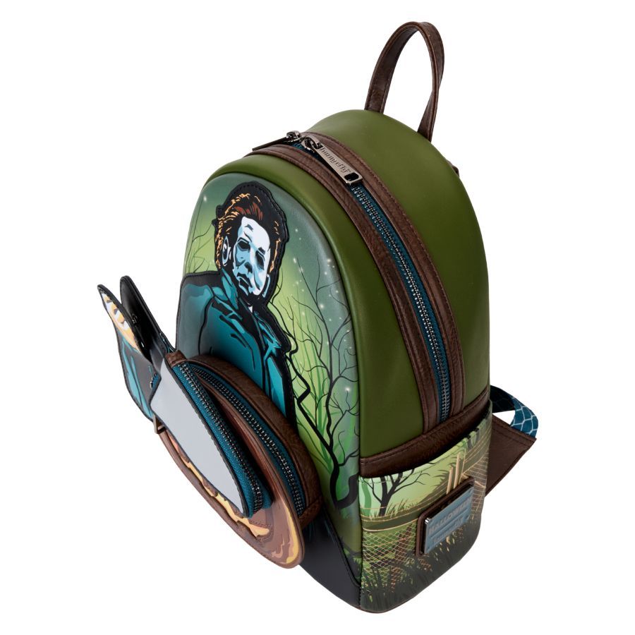 Halloween - Michael Myers Pumpkin Glow Mini Backpack With Coin Bag (Loungefly Backpack)