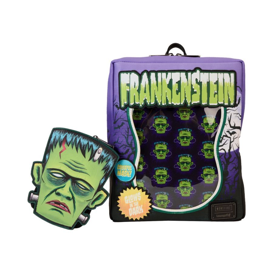 Universal Monsters - Frankenstein Neon Mask Mini (Loungefly Backpack)
