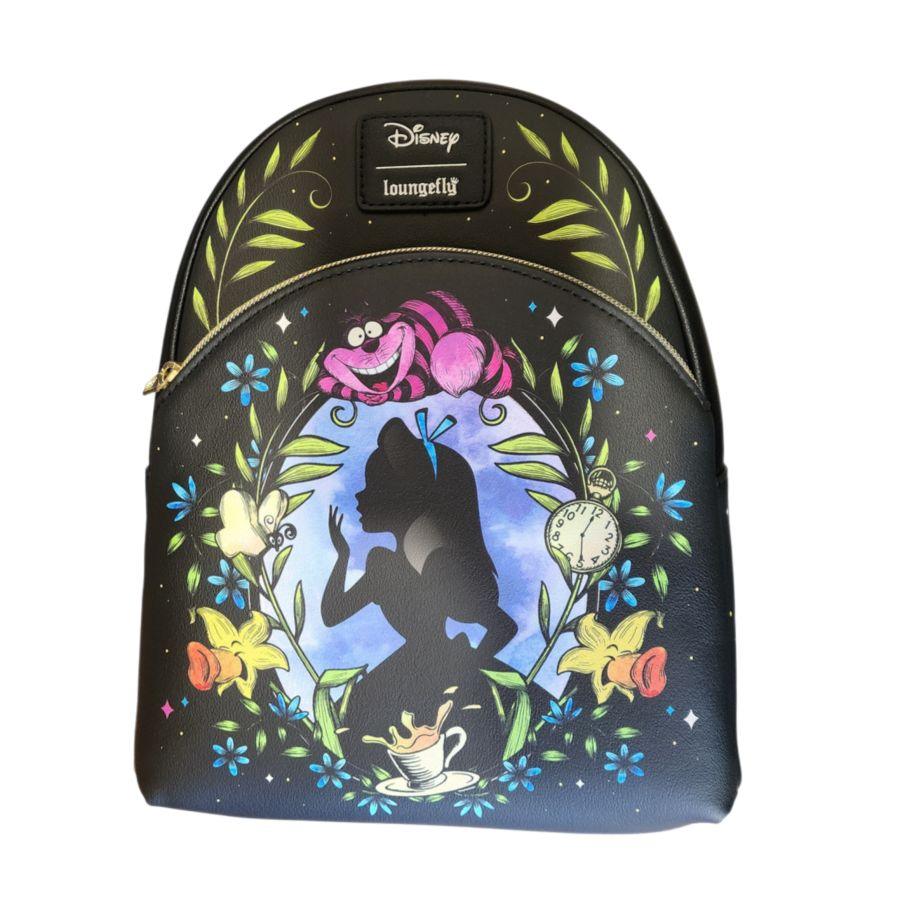 Alice in Wonderland (1951) - Alice & Cheshire Cat Floral Glow Loungefly Backpack