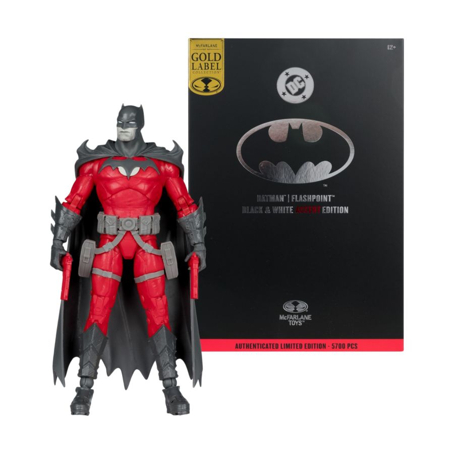 DC Multiverse - Batman Flashpoint Black & White with Accent (Gold Label) 7″ Action Figure
