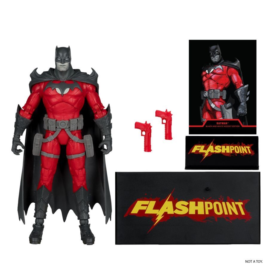 DC Multiverse - Batman Flashpoint Black & White with Accent (Gold Label) 7″ Action Figure
