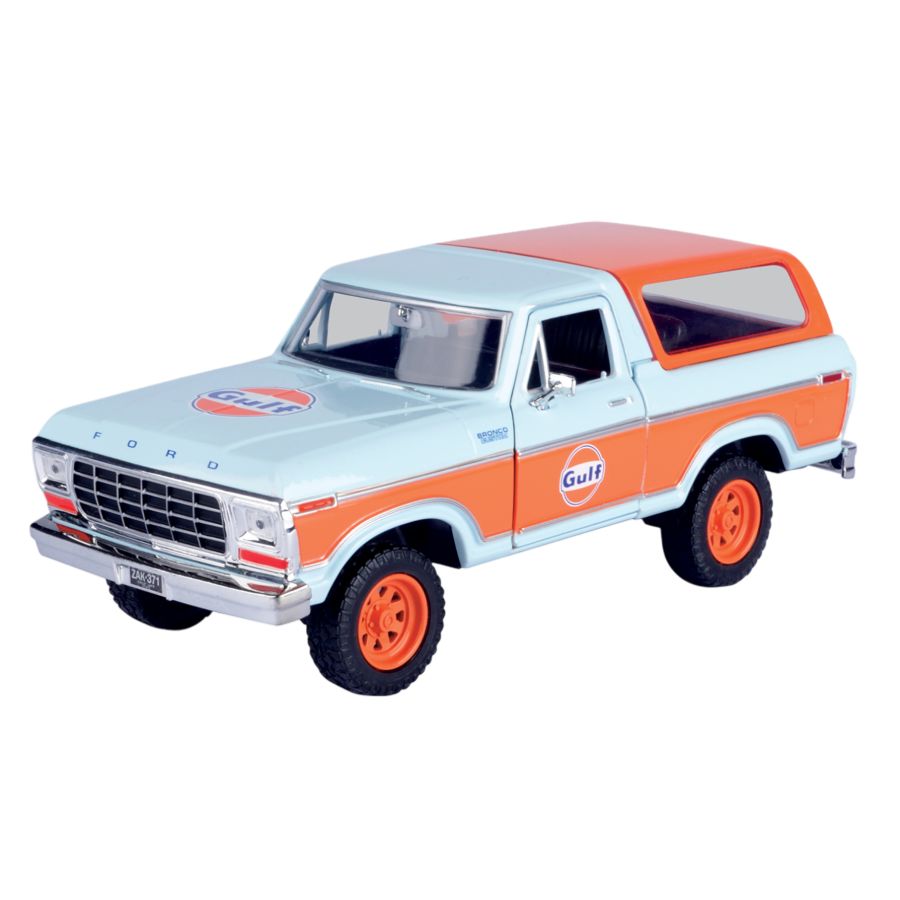Gulf Collection - 1978 Ford Bronco With Gulf Livery 1:24 Scale Diecast Vehicle