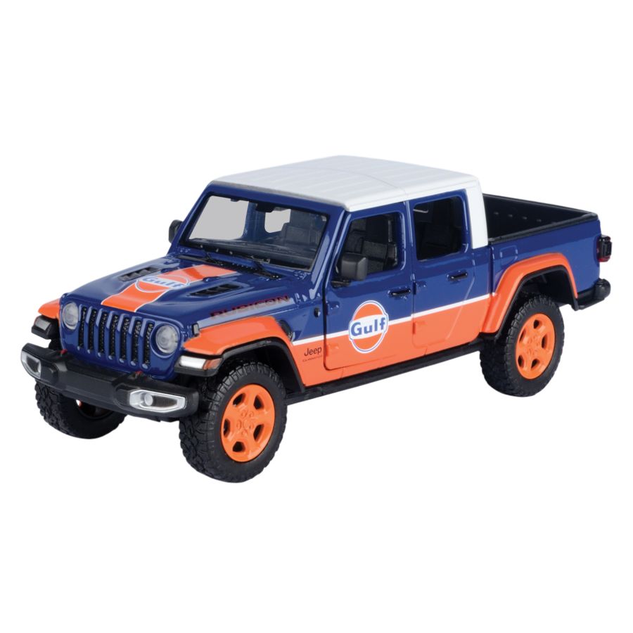 Gulf Collection - 2021 Jeep Gladiator Rubicon With Gulf Livery 1:27 Scale Diecast Vehicle