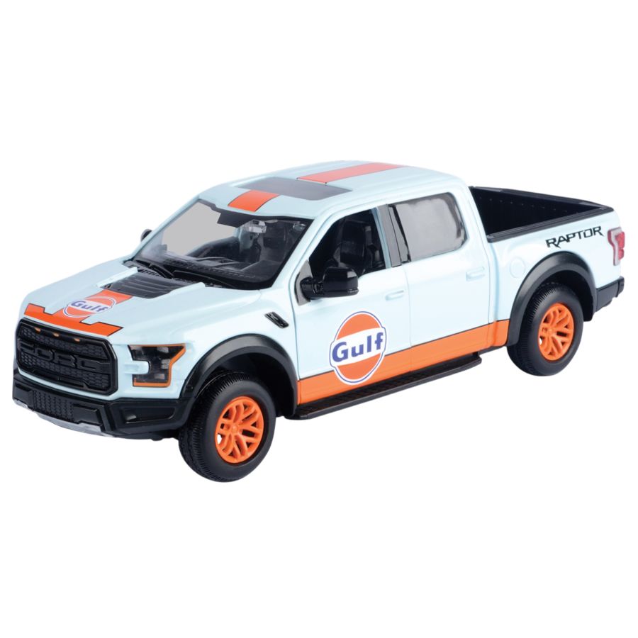 Gulf Collection - 2017 Ford F-150 Raptor With Gulf Livery 1:27 Scale Diecast Vehicle