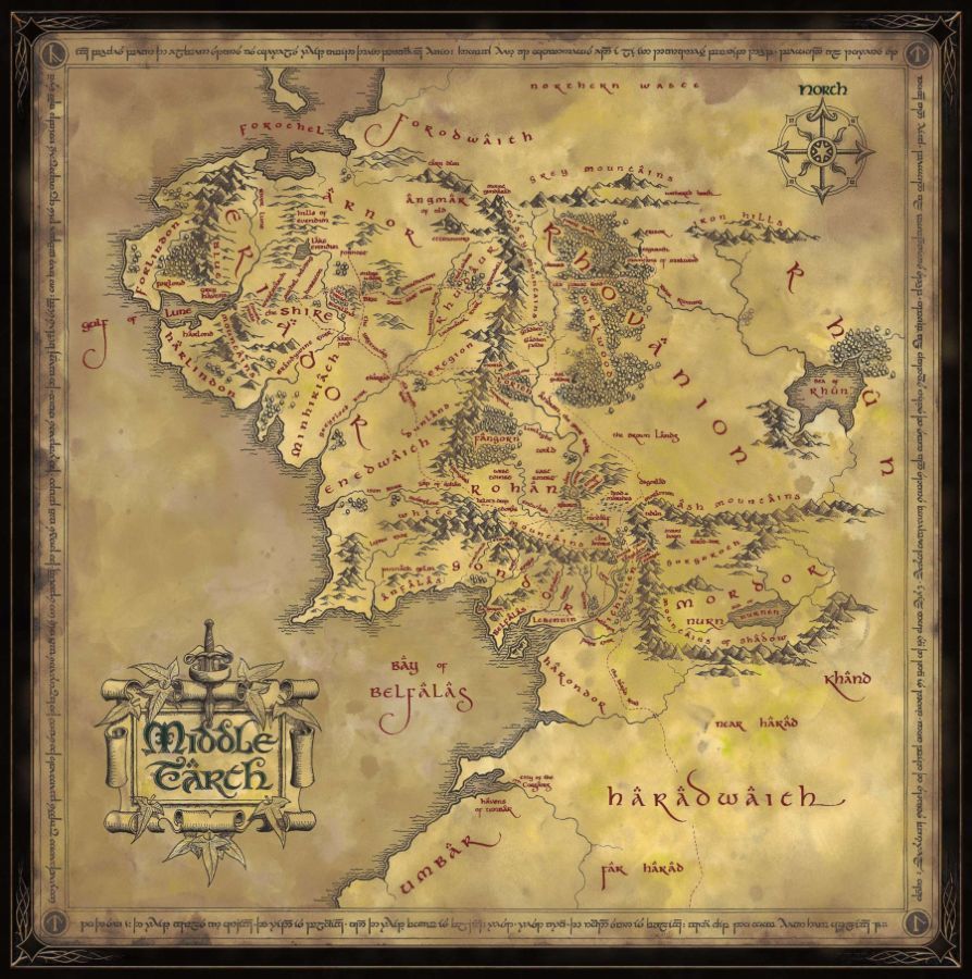 The Lord of the Rings - Map of Middle Earth 1000pc Puzzle