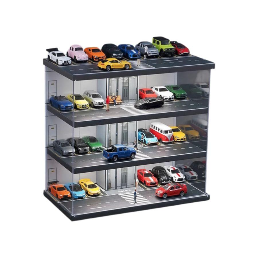 1:64 Diorama - Elevator Parking Lot with Light and Dust Cover Version B Miniature Scene