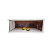 1:64 Diorama - Chevrolet Board with Light Box Single Parking Space - Brown A Miniature Scene